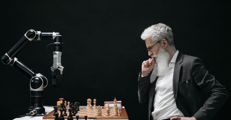 Strategic Alliance - Elderly Man Thinking while Looking at a Chessboard