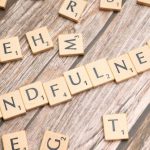Mindful Living - The word mindfulness spelled out with scrabble tiles