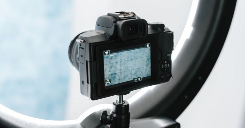 Digital Innovation - Contemporary professional photo camera prepared for shooting