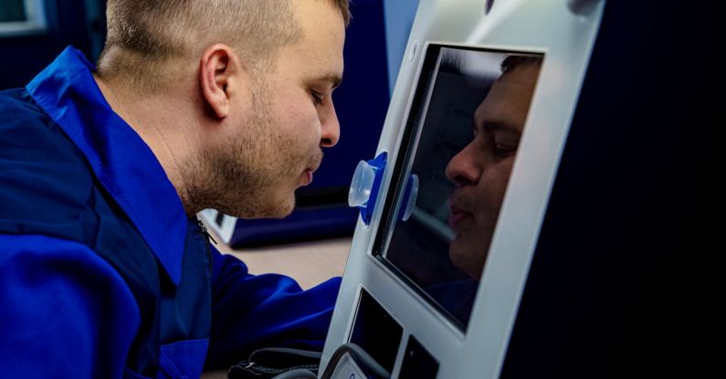 Telemedicine Innovation - Man using a Telemedicine Machine