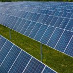 Sustainable Innovation - Modern solar power station in countryside